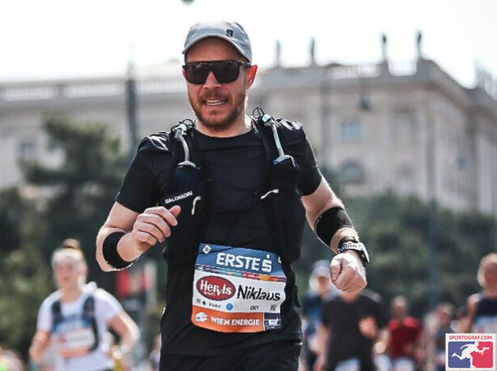Run Squad athlete racing in a city marathon